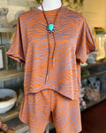 Trendy Tiger Print Shorts Set