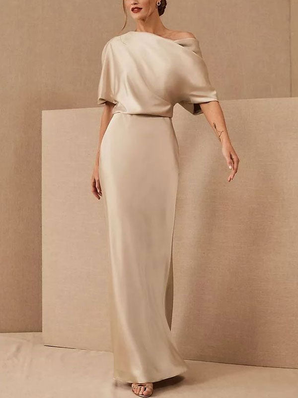 Temperament Strapless Elegant Satin Women's Gowns