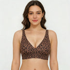 🏆Super Firming Leopard Print Jelly Bra | Women Wirefree Bras 👍No More Sagging Breasts