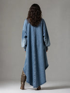 Oversized Denim High-Low Dress