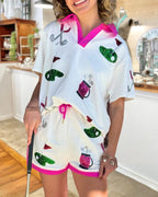 Golf Sequins Short Set