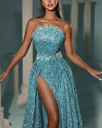 Women's crystal sequins beaded decorative dress