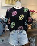Football Game Day Colorful Sequin T-shirt