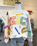 "TEACH" Stationery Sequined Sweatshirt