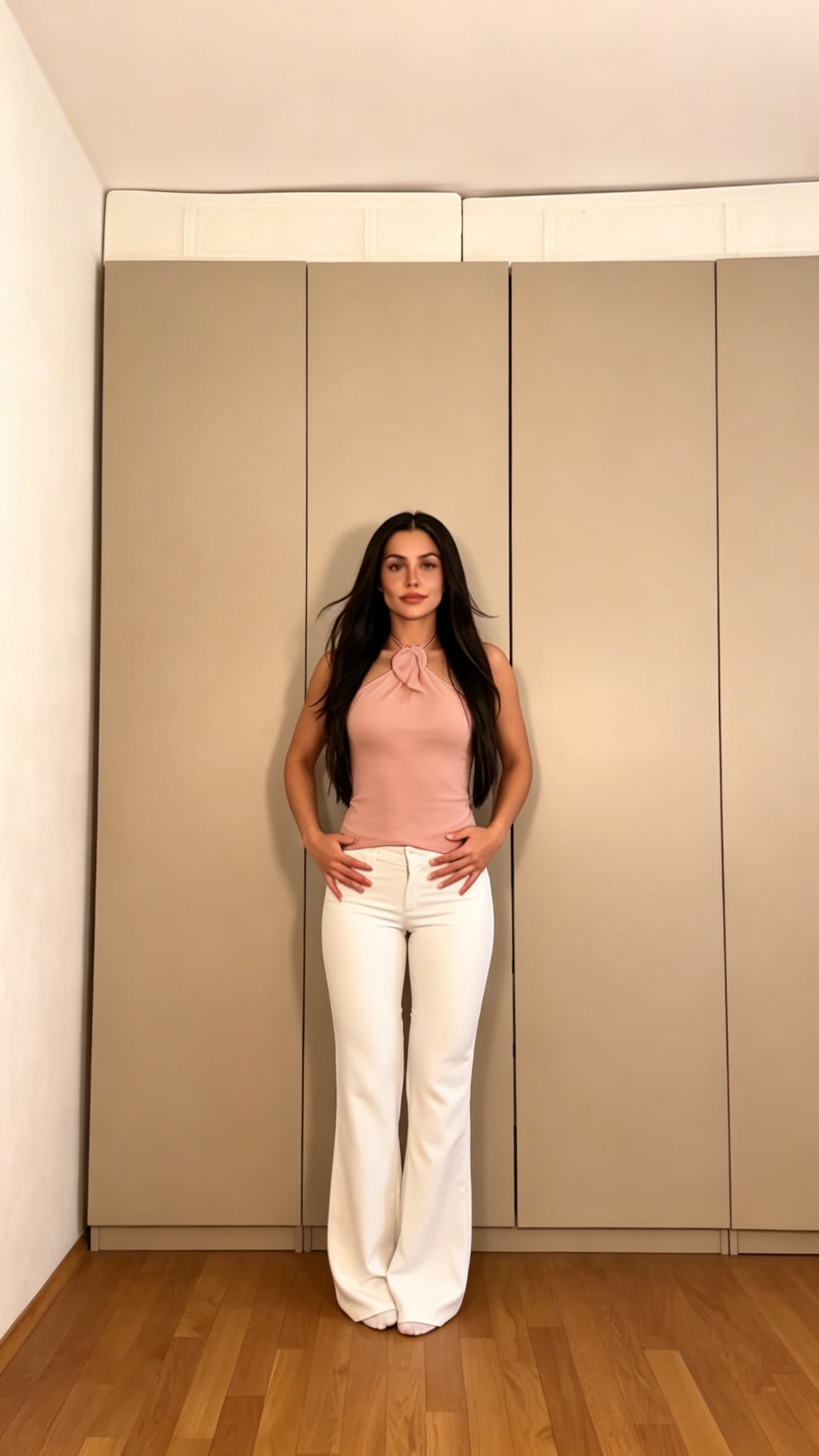 Halter Neck Top + High-Waist Flare Pants Set | 2-Piece Co-ord | Color Block Outfit | Pinterest Style
