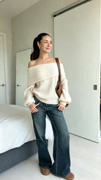 Cozy Sweater Collection for Fall 3 Styles Off Shoulder Cable Knit Mock Neck