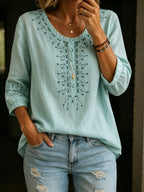 New Arrivals🔥Lightweight Cotton Linen Pullover Blouse Oversized Fit