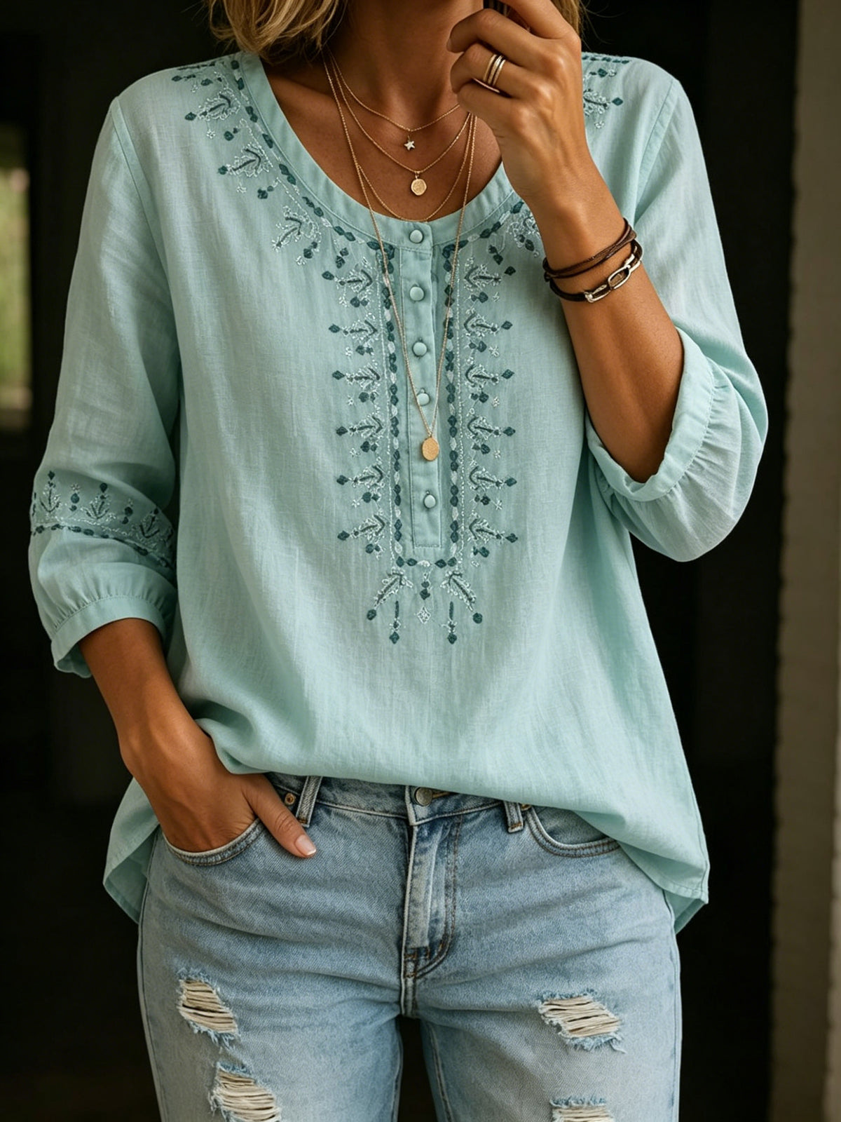 New Arrivals🔥Lightweight Cotton Linen Pullover Blouse Oversized Fit