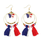 Independence Day Beaded Star Earrings
