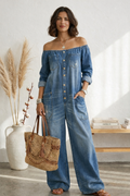 Alma | Bardot Neckline Jumpsuit