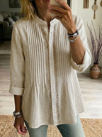 New Arrivals🔥 Women's Casual Pleated Linen And Cotton Shirt