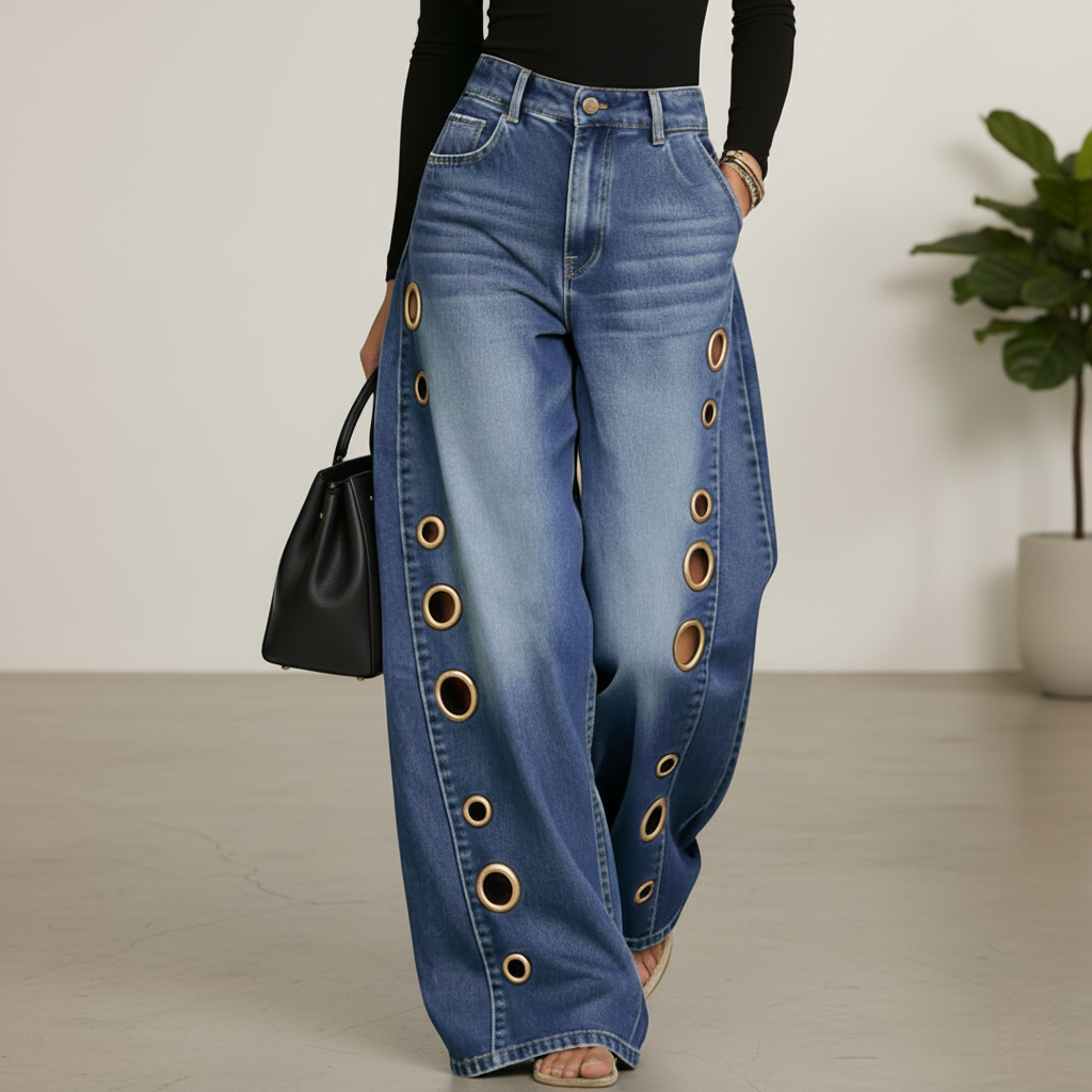 New Arrivals🔥 Hollow Design High Rise Denim Jeans