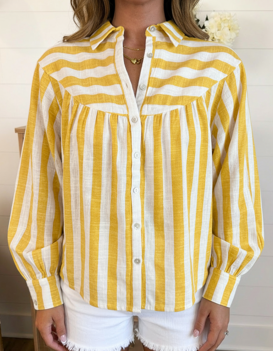 Flash Sale⚡Striped Poet Sleeve Shirt