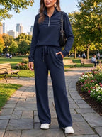 ⏰ LAST DAY SAVE 49% 💥Women's Casual 2 Piece Sets Lapel Zipper Sweatshirt Travel Outfits