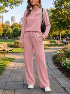 ⏰ LAST DAY SAVE 49% 💥Women's Casual 2 Piece Sets Lapel Zipper Sweatshirt Travel Outfits