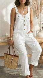 Pilar | Vintage Blue Dungarees with Adjustable Straps
