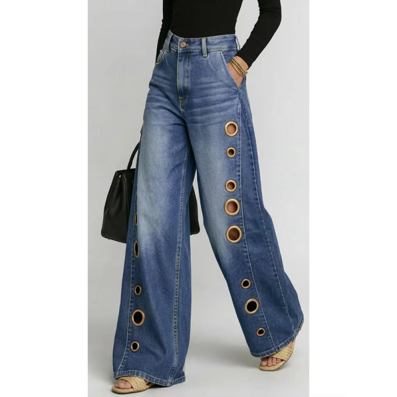 New Arrivals🔥 Hollow Design High Rise Denim Jeans