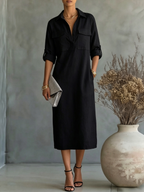Limited-Time Offer: 49% OFF🔥 Women's Linen Button Down Utility Dress with Pockets