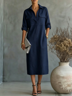 Limited-Time Offer: 49% OFF🔥 Women's Linen Button Down Utility Dress with Pockets