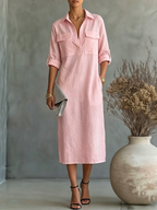 Limited-Time Offer: 49% OFF🔥 Women's Linen Button Down Utility Dress with Pockets