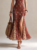 Floral Chiffon Mermaid Maxi Dress