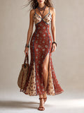 Floral Chiffon Mermaid Maxi Dress