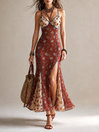 Floral Chiffon Mermaid Maxi Dress