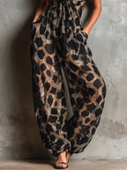 Animal Print Chiffon Jumpsuit
