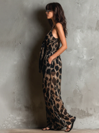 Animal Print Chiffon Jumpsuit