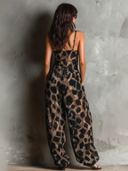 Animal Print Chiffon Jumpsuit