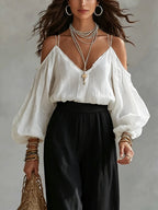 Bohemian Cold Shoulder Pants Set