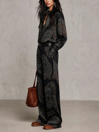 Paisley Belted Wide-Leg Set