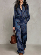 Paisley Belted Wide-Leg Set