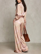 Paisley Belted Wide-Leg Set