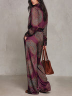 Paisley Belted Wide-Leg Set