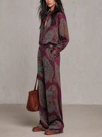 Paisley Belted Wide-Leg Set
