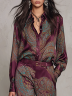Paisley Belted Wide-Leg Set
