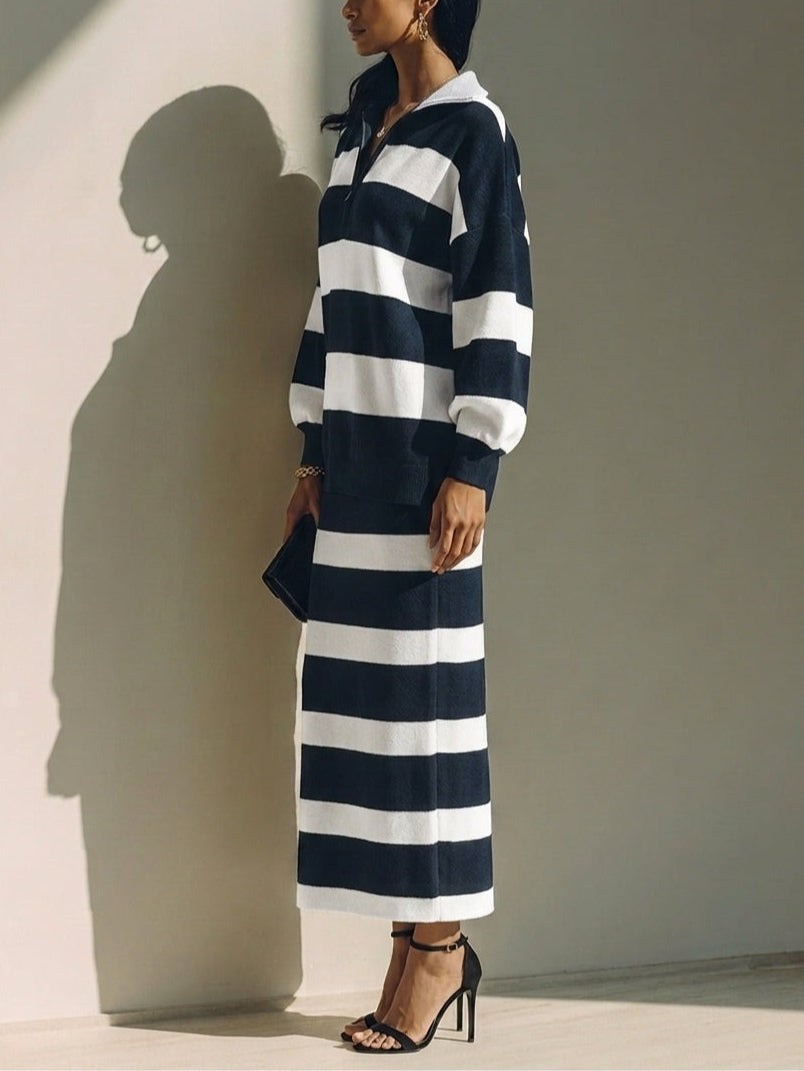 Striped Polo Midi Set