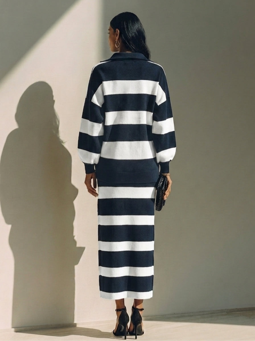 Striped Polo Midi Set