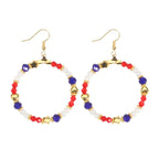 Independence Day Beaded Star Earrings