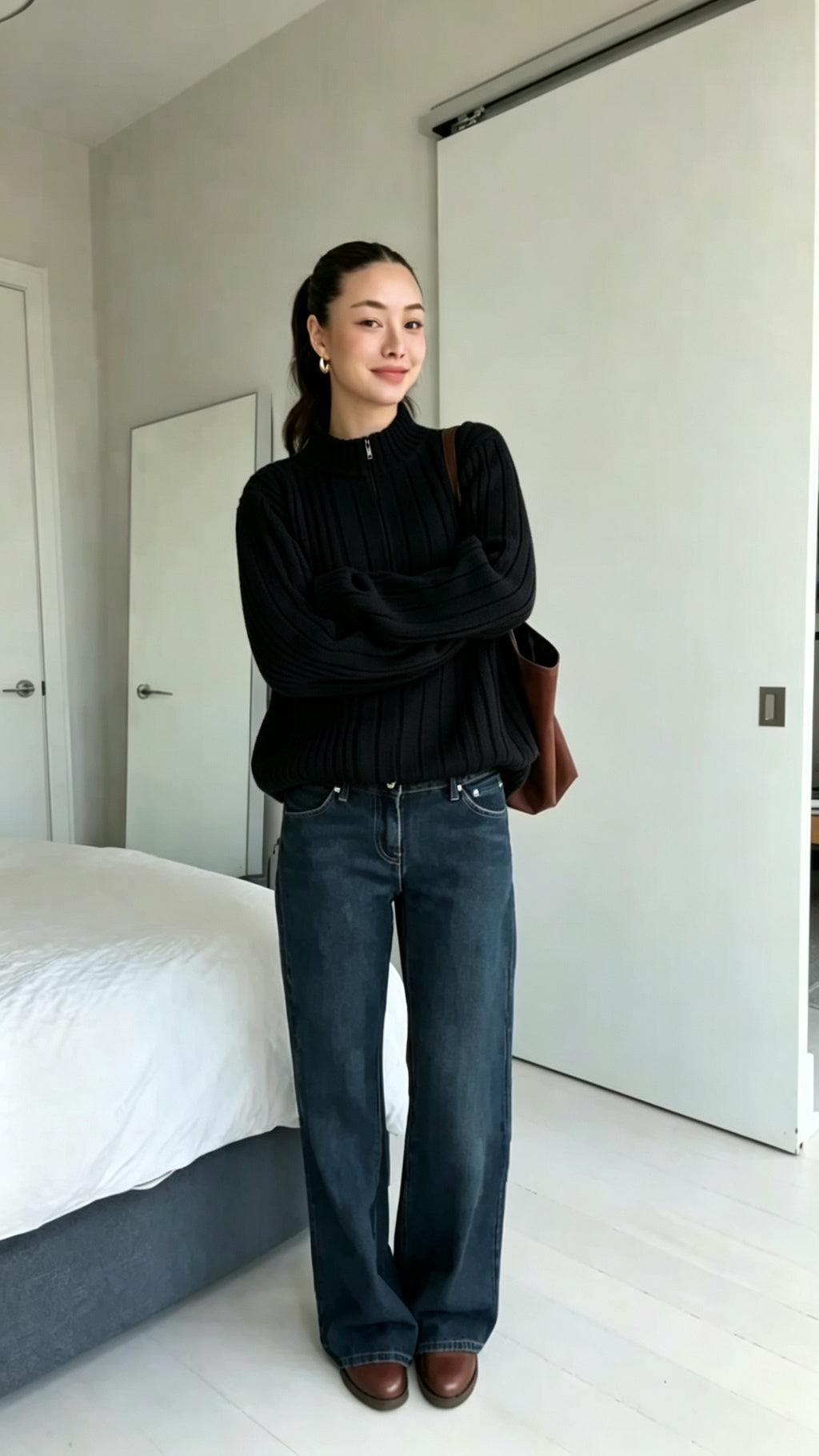 Cozy Sweater Collection for Fall 3 Styles Off Shoulder Cable Knit Mock Neck