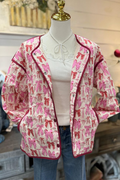 Bowknot Quilted Floral Jacket