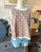 The Fun Polka Dot Trim Tank