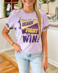 "GEAUX FIGHT WIN" Sequin T-Shirt