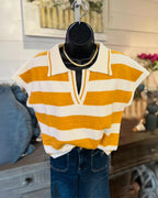 Collared Stripe Everyday Top