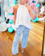 Stylish Drawstring Leopard Pants
