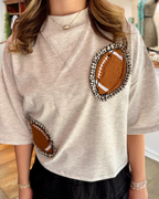 Football Embroidered Patch Top