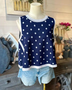 The Fun Polka Dot Trim Tank