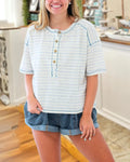 Dockside Cool Striped Henley Tee