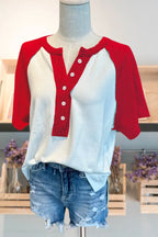 Color Block Henley Top
